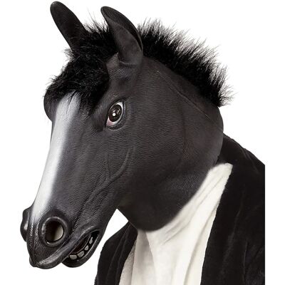 Widmann Pferdemaske - Schwarz, Plüsch-Haare - Partyzubehör Widmann Pferdemaske - Schwarz, Plüsch-Haare - Partyzubehör