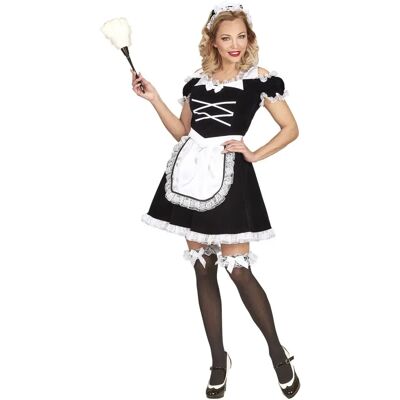 Costume da cameriera sexy con vestito nero e pizzo bianco - Costumi Costume da cameriera sexy con vestito nero e pizzo bianco - Costumi