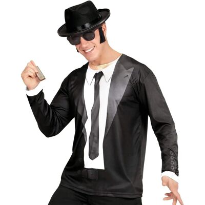 Widmann - Blues Brother 3D Shirt - XL - Kostium koszulka Widmann - Blues Brother 3D Shirt - XL - Kostium koszulka