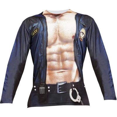 Widmann M/L Camisa de policía azul de manga larga - Camisa de manga larga Widmann M/L Camisa de policía azul de manga larga - Camisa de manga larga