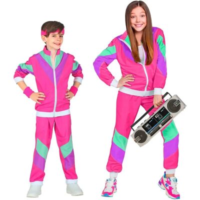 Completo allenamento rosa per bambini anni '80 - Widmann Completo allenamento rosa per bambini anni '80 - Widmann