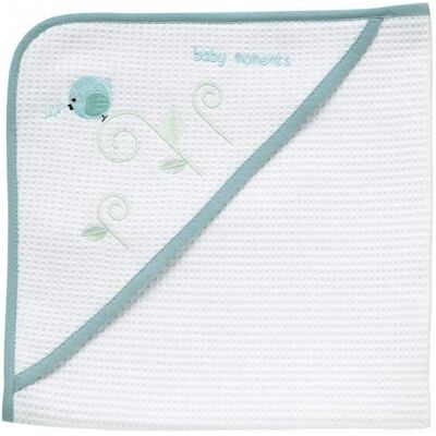 Asciugamano per neonato Chicco - Piquet di cotone azzurro 0m+ Asciugamano per neonato Chicco - Piquet di cotone azzurro 0m+