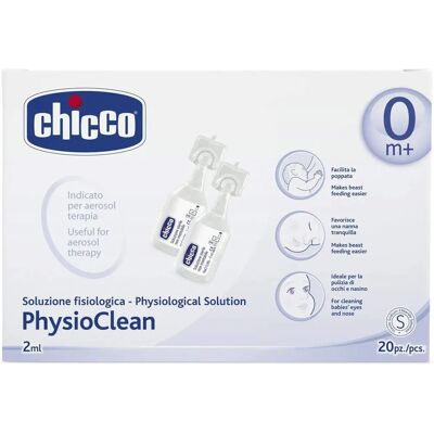 Solution physiologique Physioclean Chicco - 20 x 2ml pour hygiène nasale et oculaire - Publicité Solution physiologique Physioclean Chicco - 20 x 2ml pour hygiène nasale et oculaire - Publicité