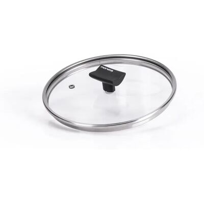 Couvercle Moneta Nova 20 cm - Verre trempé et acier inoxydable Couvercle Moneta Nova 20 cm - Verre trempé et acier inoxydable