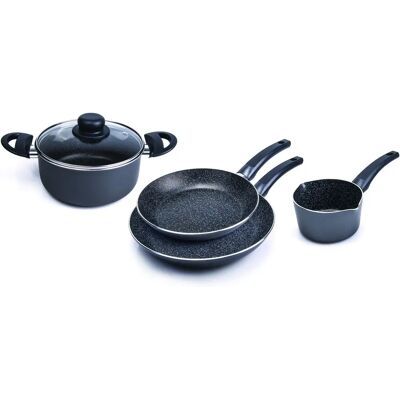 ALLUFLON 0018026573 Ensemble de casseroles antiadhésives italiennes - 3 tailles, aluminium ALLUFLON 0018026573 Ensemble de casseroles antiadhésives italiennes - 3 tailles, aluminium