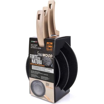 ALLUFLON Etnea Wood Anti-Haft Bratpfanne Set 20-24-28 - Pfannen Set ALLUFLON Etnea Wood Anti-Haft Bratpfanne Set 20-24-28 - Pfannen Set
