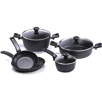 Moneta Etnea Cookware Set - Forged Aluminum, Non-Stick, Black Moneta Etnea Cookware Set - Forged Aluminum, Non-Stick, Black