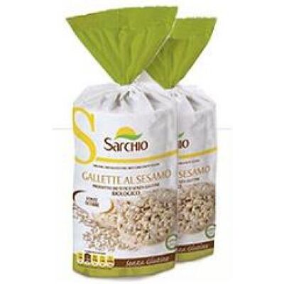 Sarchio Pancake di riso biologico senza glutine con sesamo - 100 g Sarchio Pancake di riso biologico senza glutine con sesamo - 100 g