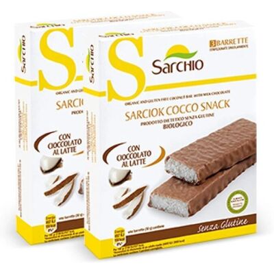 Snack Sarciok Cocco - Barretta al cocco biologico con cioccolato Snack Sarciok Cocco - Barretta al cocco biologico con cioccolato