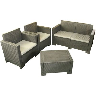 BICA 9027.4 Set da Giardino - Effetto Rattan, Antracite BICA 9027.4 Set da Giardino - Effetto Rattan, Antracite