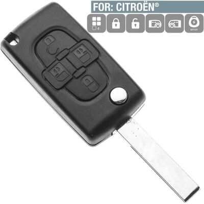SILCA Guscio Chiave Auto - HU83CRS7 - 4 Pulsanti - Per Citroen/Peugeot/Lancia SILCA Guscio Chiave Auto - HU83CRS7 - 4 Pulsanti - Per Citroen/Peugeot/Lancia