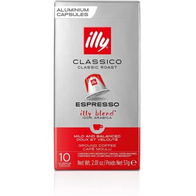 Cápsulas de café Illy - 10 cajas x 10 cápsulas - Tostado Clásico - 100% Arábica - Compatible con Nespresso Cápsulas de café Illy - 10 cajas x 10 cápsulas - Tostado Clásico - 100% Arábica - Compatible con Nespresso