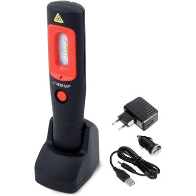 Velamp Handy Work: Lampada da lavoro LED ricaricabile 3W con calamita e gancio Velamp Handy Work: Lampada da lavoro LED ricaricabile 3W con calamita e gancio