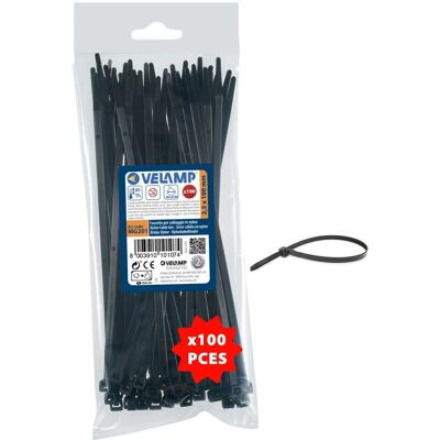 VELAMP Nylon Kabelbinders - 2,5x100 - Zwart VELAMP Nylon Kabelbinders - 2,5x100 - Zwart