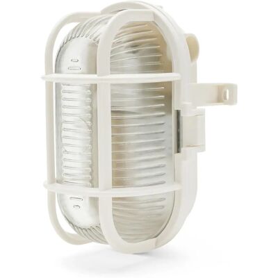 Velamp Luminária de Parede Branca - Oval E27 Interno Externo IP44 Velamp Luminária de Parede Branca - Oval E27 Interno Externo IP44