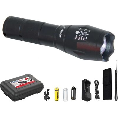 Torcia LED Velamp con zoom - 10W, ricaricabile, tattica, accessori Torcia LED Velamp con zoom - 10W, ricaricabile, tattica, accessori