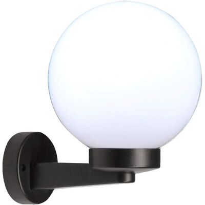 Velamp Weiße Außenwandleuchte - 200mm Sphäre - E27 IP44 Velamp Weiße Außenwandleuchte - 200mm Sphäre - E27 IP44