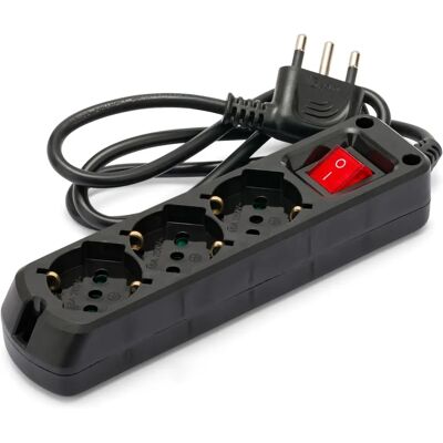 VELAMP Multiprise polyvalente - 3 prises, interrupteur, câble 1m VELAMP Multiprise polyvalente - 3 prises, interrupteur, câble 1m