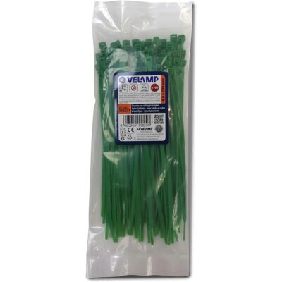 Velamp Groene Nylon Bindings - 4,8x200mm - 100 stuks Velamp Groene Nylon Bindings - 4,8x200mm - 100 stuks