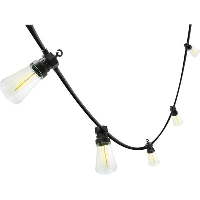 Velamp Retro Řetěz světel - 15m, 20 LED filamentových žárovek, Černá Velamp Retro Řetěz světel - 15m, 20 LED filamentových žárovek, Černá