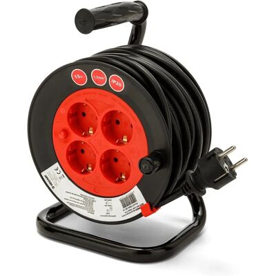 Velamp Rolka kablowa - 15M, 4 gniazda Schuko, GS Velamp Rolka kablowa - 15M, 4 gniazda Schuko, GS