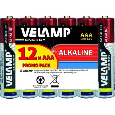 Velamp LR03 AAA Batterijen - Dozijn - Alkalisch, Rood Velamp LR03 AAA Batterijen - Dozijn - Alkalisch, Rood