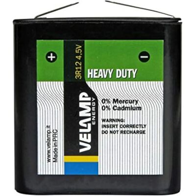Bateria Velamp Zinco-Carbona 4,5V Plana - Bateria Bateria Velamp Zinco-Carbona 4,5V Plana - Bateria