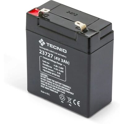 VELAMP Återuppladdningsbart blybatteri 4V 3Ah - Faston F1 VELAMP Återuppladdningsbart blybatteri 4V 3Ah - Faston F1