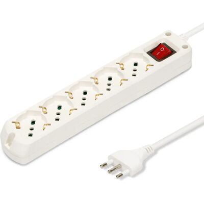 Velamp Model MULTIT-I-S50 Verlengsnoer - 5 Stopcontacten, Kinderslot, 1,5 m kabel Velamp Model MULTIT-I-S50 Verlengsnoer - 5 Stopcontacten, Kinderslot, 1,5 m kabel