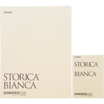 Domenis 1898 Storica Bianca - 50% Vol. Grappa 10x0,05l en boîte cadeau - Publicité Domenis 1898 Storica Bianca - 50% Vol. Grappa 10x0,05l en boîte cadeau - Publicité