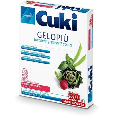 Cuki Gelopiù 29x42 cm Sacchetti freezer - Conservazione alimenti Cuki Gelopiù 29x42 cm Sacchetti freezer - Conservazione alimenti