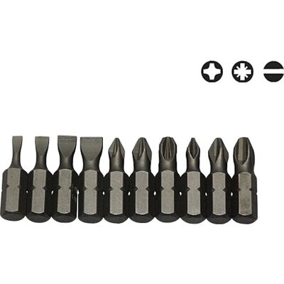 Progrip - 10pz - 1/4" mandrino - 25 mm - Set punte cacciavite Progrip - 10pz - 1/4" mandrino - 25 mm - Set punte cacciavite