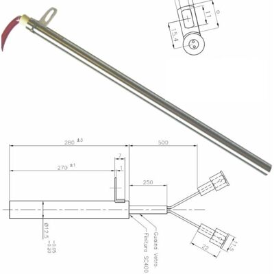 UNIVERSALE - UTXS020198 - 12.5mm - 280mm - Resistenza di accensione UNIVERSALE - UTXS020198 - 12.5mm - 280mm - Resistenza di accensione