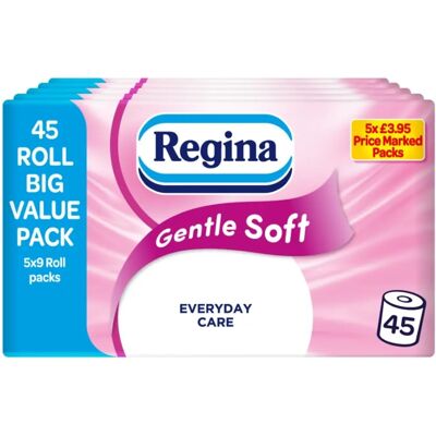 Regina - Gentle Soft - 45 Rolls - 3 Ply - Toilet Tissue Regina - Gentle Soft - 45 Rolls - 3 Ply - Toilet Tissue