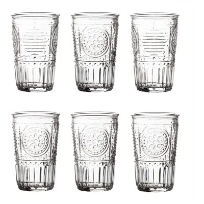 Bormioli Rocco Romantic Ridged Tumbler Glasses Set - 305ml - Pack of 6 Transparent Bormioli Rocco Romantic Ridged Tumbler Glasses Set - 305ml - Pack of 6 Transparent