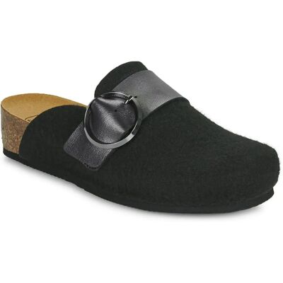 Scholl Amalfi Clog - Svarta filttofflor för kvinnor Scholl Amalfi Clog - Svarta filttofflor för kvinnor