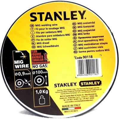 Filo MIG con anima di flusso Stanley 90118 - 0,9mm, 1kg Filo MIG con anima di flusso Stanley 90118 - 0,9mm, 1kg