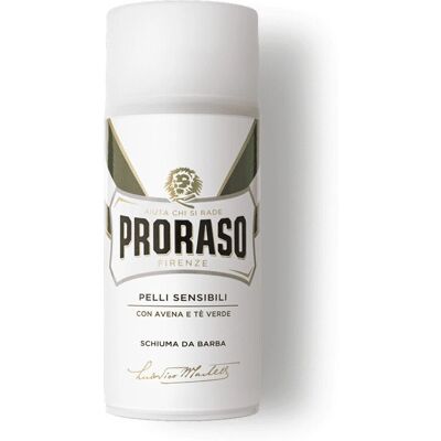 Mousse à Raser Tè Vert et Avoine pour Peau Sensible - Proraso - Publicité Mousse à Raser Tè Vert et Avoine pour Peau Sensible - Proraso - Publicité