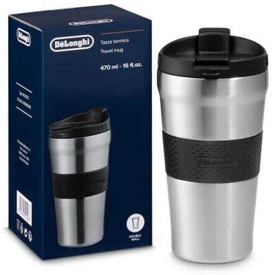 De’Longhi DLSC073 Resekopp - Dubbla väggar av rostfritt stål - 470ml De’Longhi DLSC073 Resekopp - Dubbla väggar av rostfritt stål - 470ml
