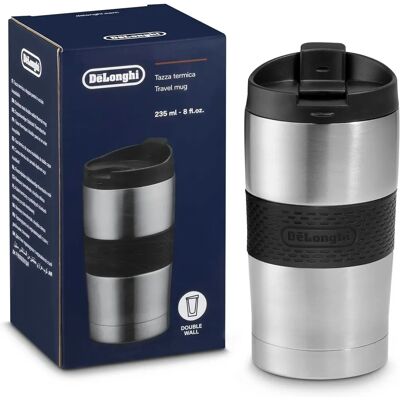 De'Longhi Tasse de Voyage en Acier Inoxydable 235ml - Tasse de Voyage - Publicité De'Longhi Tasse de Voyage en Acier Inoxydable 235ml - Tasse de Voyage - Publicité