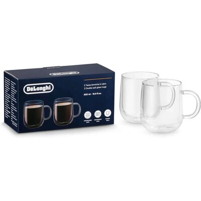 Set de Verres en Verre DeLonghi - 500ml à Double Paroi - Ustensiles de Cuisine - Publicité Set de Verres en Verre DeLonghi - 500ml à Double Paroi - Ustensiles de Cuisine - Publicité