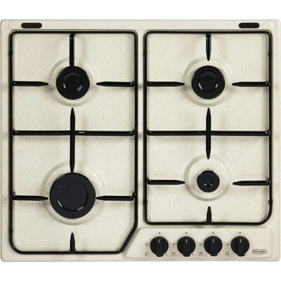 DeLonghi SF46ASV Piano cottura a gas 60 cm con 4 bruciatori, colore crema DeLonghi SF46ASV Piano cottura a gas 60 cm con 4 bruciatori, colore crema