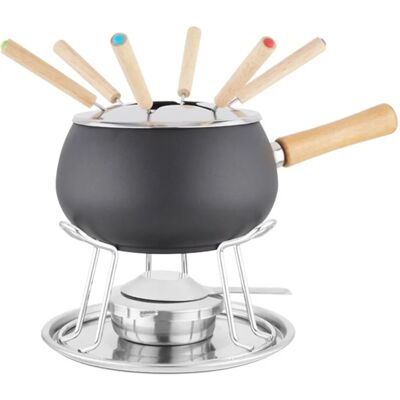 Set de vajilla esmaltada negra mate EVA - 12 piezas Set de vajilla esmaltada negra mate EVA - 12 piezas