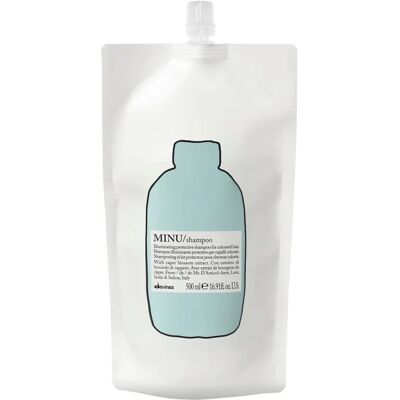 Recharge de shampoing Minu de Davines - Shampooing pour cheveux colorés - Publicité Recharge de shampoing Minu de Davines - Shampooing pour cheveux colorés - Publicité