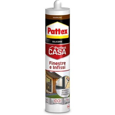 Sigillante in silicone marrone Pattex - Finestre e Infissi - 280ml Sigillante in silicone marrone Pattex - Finestre e Infissi - 280ml
