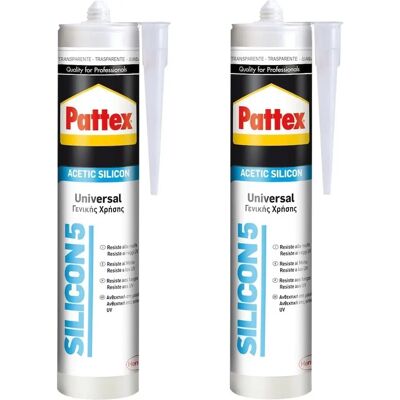 Adhésif Silicone Universel Transparent Pattex Silicon 5 - 280ml Adhésif Silicone Universel Transparent Pattex Silicon 5 - 280ml