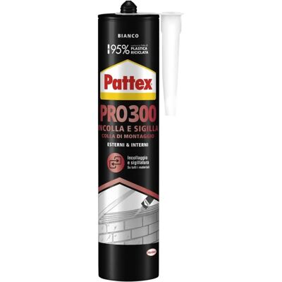 Pattex Pro300 - Colla Sigillante Elastica Bianca - 410g Pattex Pro300 - Colla Sigillante Elastica Bianca - 410g