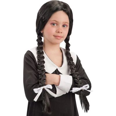 Perücke noire avec tresses Jadeo - Costume d'écolière - Publicité Perücke noire avec tresses Jadeo - Costume d'écolière - Publicité
