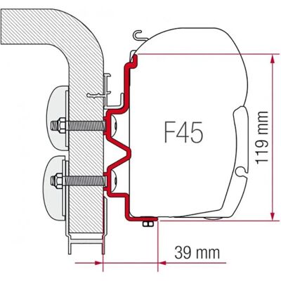 Fiamma F45 Wall Mount Awning Adapter - Markiseadapter Fiamma F45 Wall Mount Awning Adapter - Markiseadapter