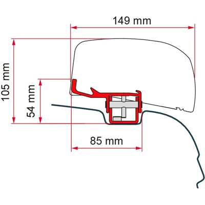 Fiamma T5 / T6 RHD Awning Adapter Kit - for F40van Fiamma T5 / T6 RHD Awning Adapter Kit - for F40van